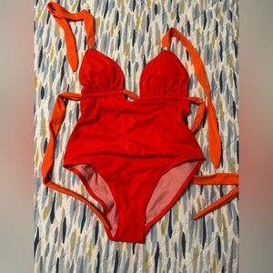 Boden Tie Back Halter One Piece Swimsuit